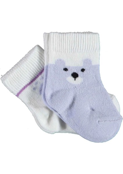 Happy Bear 2'li Çorap Lila