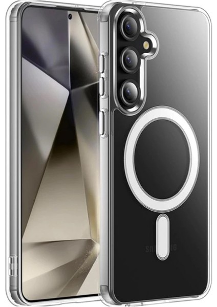 Samsung Galaxy A36 Kılıf Magsafe Özellikli Şeffaf Silikon Kapak