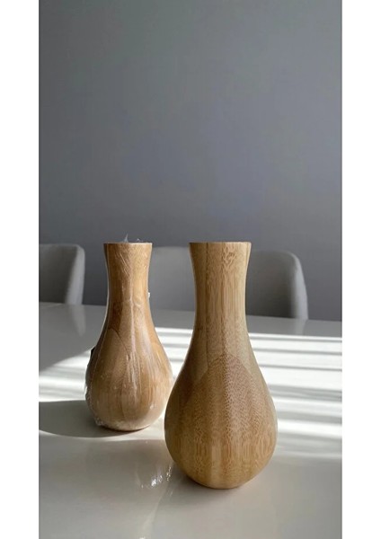 2067-ÇOŞ Bambu Masa Üstü Vazo (14 Cm) – Dekoratif, Doğal ve Minimalist Tasarım fırsatları