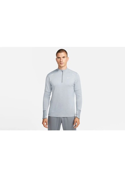 Therma Fit Repel Erkek Gri Koşu Üst - Su Itici Kumaş ve Eldiven Yapılı Kol Tasarımı - DD5662-084