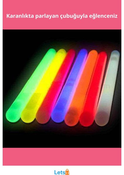 Karanlıkta Parlayan Fosforlu Glow Stick Kalın Çubuk 30 cm 1 Adet fiyatları