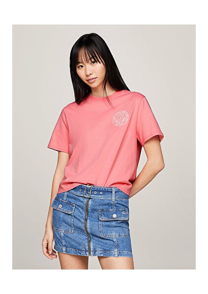 Kadın Şirin Pembe Kısa Kollu Tshirt