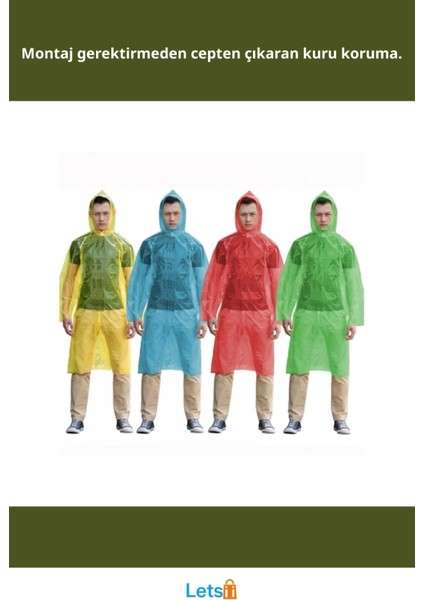 Kapüşonlu Naylon Cep Yağmurluk Su Geçirmez, Dayanıklı, Unisex fiyatları