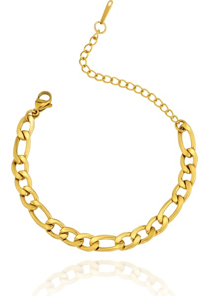 Altın Renk Gurmet Zincir Bileklik – Unisex Paslanmaz Çelik