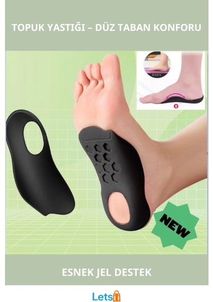 Esnek Düz Taban Düzeltici Topuk Yastığı Yumuşak Silikon