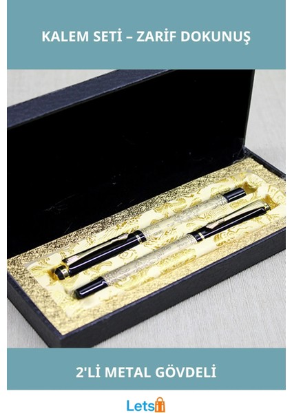 Metal Gövde Şık Tükenmez ve Dolma Kalem Seti