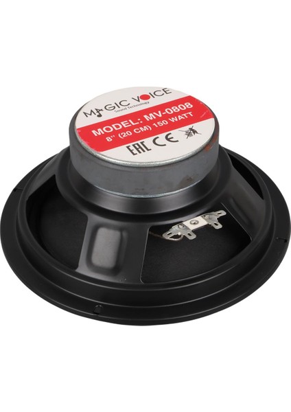 Magicvoice MV-0808 8 Inç 20CM 150 Watt Tekli Metal Kasa Oto Araç Hoparlör MV-3408 Amfi Uyumlu modelleri