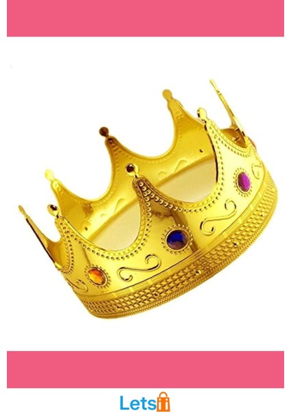 Altın Renk Kostüm Partisi Uyumlu Kral Tacı 60 cm modelleri