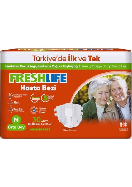 Yetişkin Hasta Bezi Bantlı M - Medium - Orta 150 Adet (5pk*30) modelleri