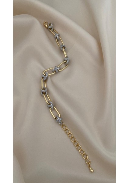 Parlak Taş Detaylı Şık Kadın Çift Renk Bileklik fiyatları