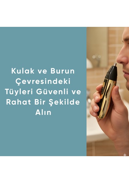 RD-6360 Altın Sarısı Şarjlı 3'ü 1 Arada Saç Sakal Burun Tıraş Makinesi Erkek Kişisel Bakım Seti indirimleri