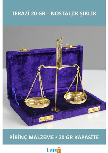 Nostaljik Pirinç Terazi 20 gr Hassas Tartım Aleti