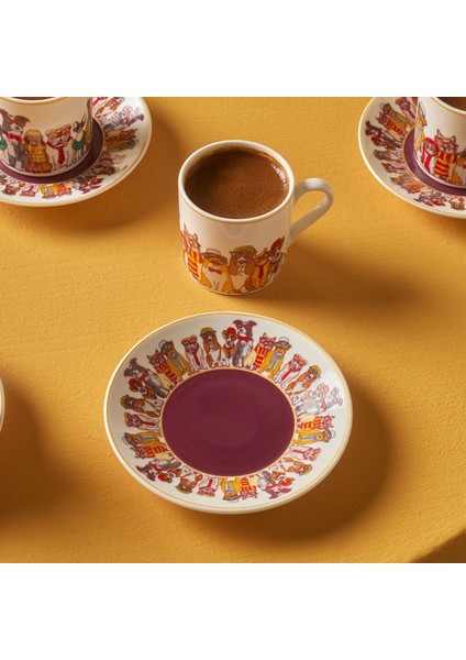 Latli 6 Kişilik Kahve Fincan Takımı 80 ml