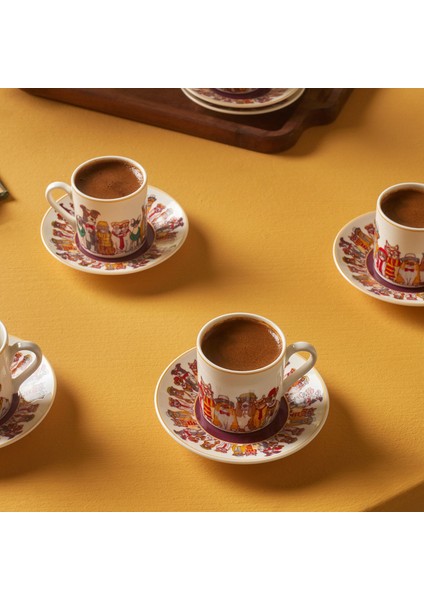 Latli 6 Kişilik Kahve Fincan Takımı 80 ml