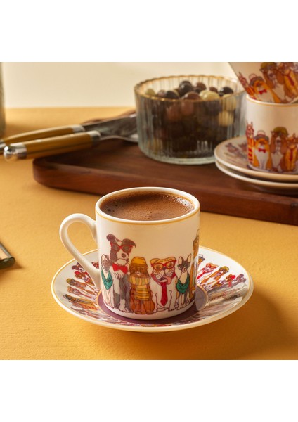 Latli 6 Kişilik Kahve Fincan Takımı 80 ml