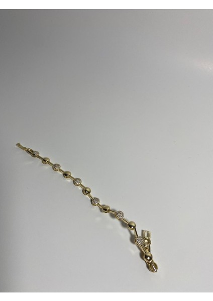 Minimal Zarif Özel Tasarım Zirkon Taş Detay Gold Bileklik