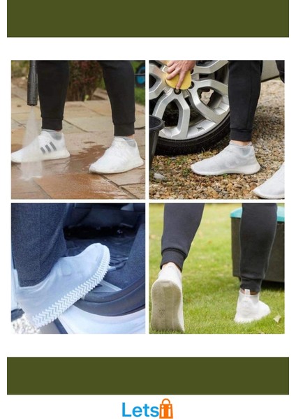 Su Geçirmez Kaymaz Dayanıklı Silikon Ayakkabı Kılıfı M Beden fırsatları