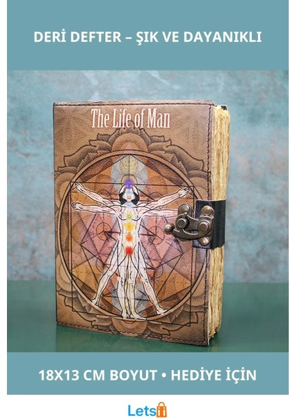 Zarif Deri Defter 18X13 cm Şık Hediye Not Defteri
