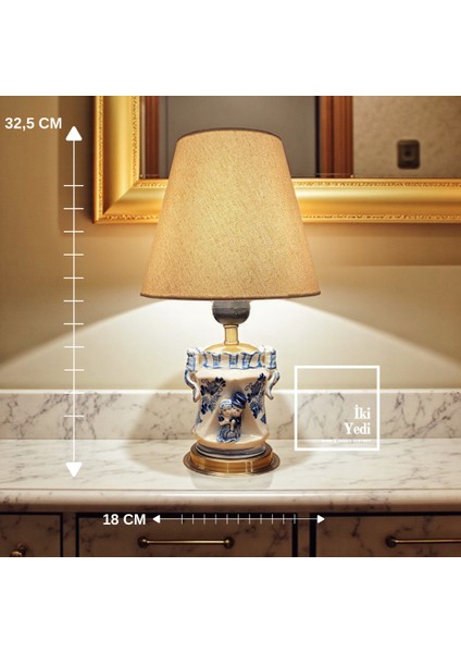 Byung Seramik Abajur Masa Lambası Dekoratif Işıklı Aksesuar Salon Yatak Odası Için Şık Aydınlatma