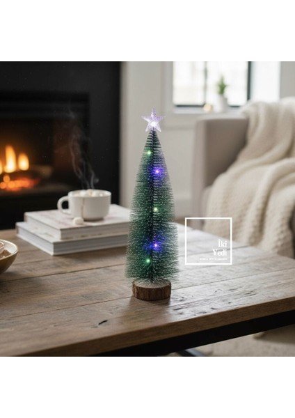 Santa 32 cm Işıklı Mini Yılbaşı Ağacı, LED Aydınlatmalı Dekoratif Çam Ağacı, Yeni Yıl Hediyesi fiyatları