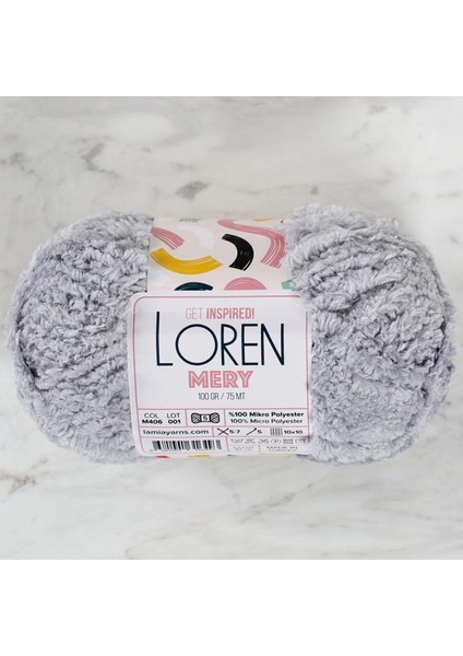 Loren Mery Açık Gri El Örgü İpi - M406 - 34313 modelleri