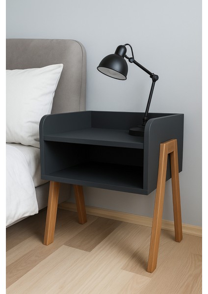 Masif Ahşap Ayaklı Mdf Komodin – Iskandinav Tarzı Modern Doğal ve Şık Görünüm fiyatları