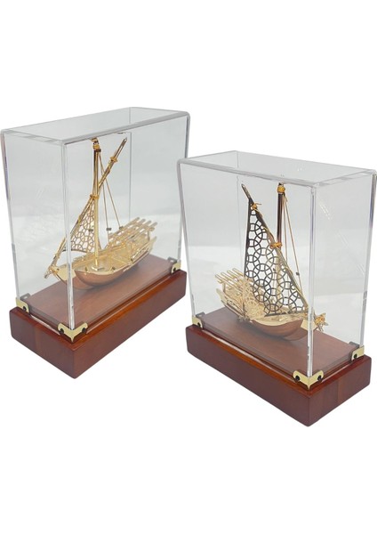 Pirinç Yelkenli Gemi Altın Kaplama Katar Dhow Teknesi Kutulu No.3 fırsatları
