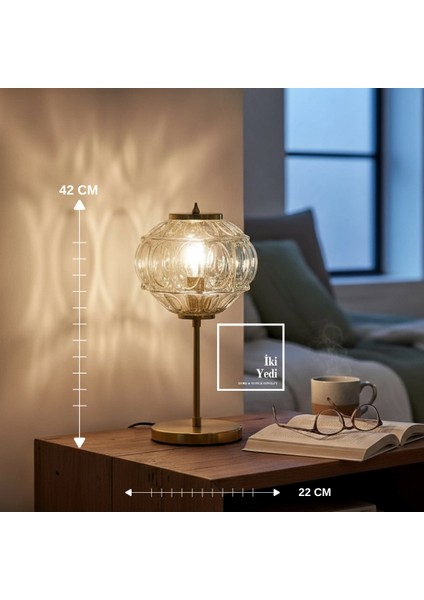 Levine Amber Renkli Antik Camlı Abajur Masa Lambası Dekoratif Sıcak Işık Ev Ofis Aydınlatma Hediye fiyatları