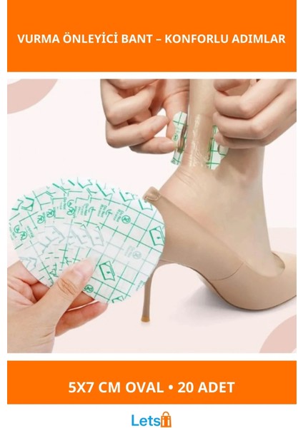 Ultra Ince Nefes Alabilir Ayakkabı Vurma Önleyici Bant 20 Adet