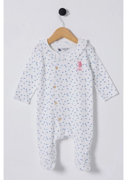 U.s Polo Bebek Tulum USB2435 Beyaz-Mavi