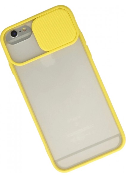 iPhone 6 Kılıf Palm Buzlu Kamera Sürgülü Silikon - Sarı (K95) fiyatları