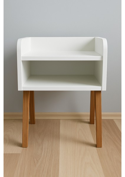 Masif Ahşap Ayaklı Mdf Komodin – Iskandinav Tarzı Modern Doğal ve Şık Görünüm modelleri