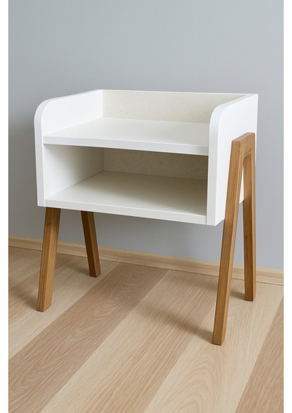 Masif Ahşap Ayaklı Mdf Komodin – Iskandinav Tarzı Modern Doğal ve Şık Görünüm fırsatları