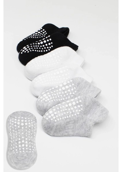 6'lı Sneakers Kaymaz Penye Çorap BS20102 Gri Beyaz Siyah fiyatları