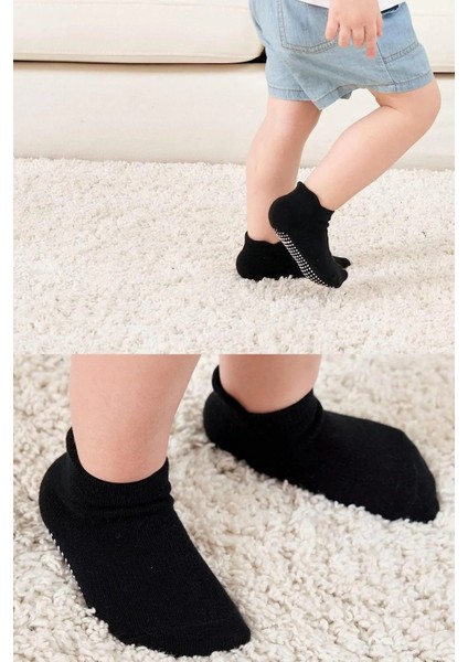 6'lı Sneakers Kaymaz Penye Çorap BS20102 Gri Beyaz Siyah indirimleri