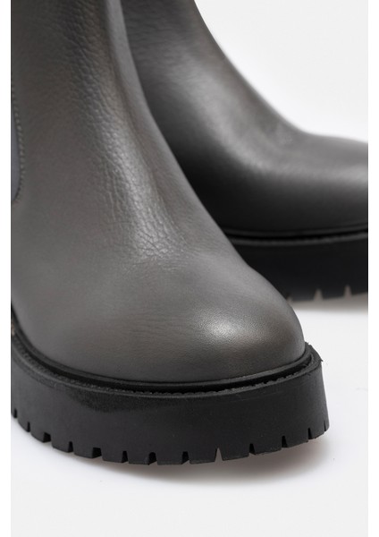 Gri Hakiki Deri Lastikli Chelsea Kadın Bot fırsatları