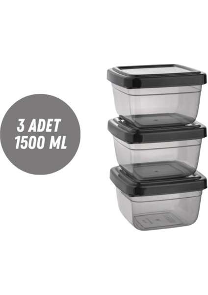 Saklama Kabı 3 Adet 1500 ml Saklama Kutusu Düzenleyici Depolama