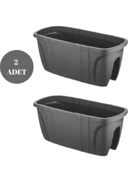 Opal Balkon Saksısı Bahçe Saksısı Büyük Boy Opal Saksı 2 Adet 29X59X25