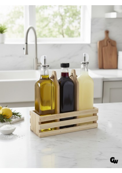 Ahşap Doğal 3lü Set Yağdanlık ve Sosluk Takımı(Set)(Ihlamur - Kavak)