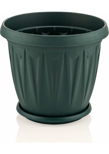 Saksı Yuvarlak Balkon ve Iç Mekan Saksısı 3,5 Lt Antrasit