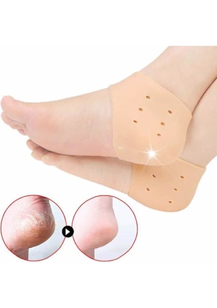 Silikon Topuk Çorabı Topuk Gömleği Topuk Çatlağı Önleyici Topuk Dikeni Koruyucu Slikon Çorap (1Çift)