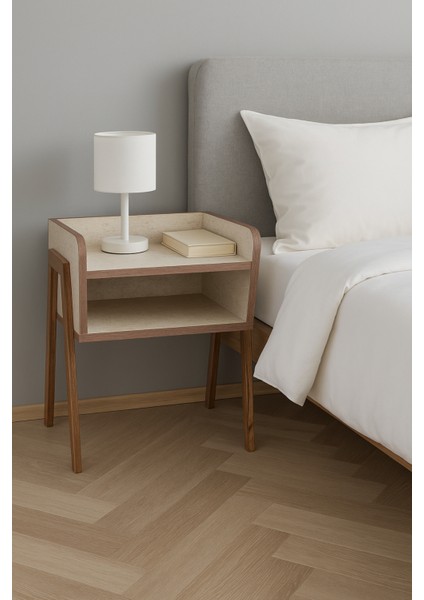 Iskandinav Tarzı Masif Ahşap Ayaklı Komodin – Modern Doğal ve Şık Görünüm