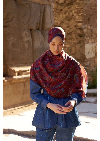 Kırmızı Ed Scarf Bouqet Şal fiyatları