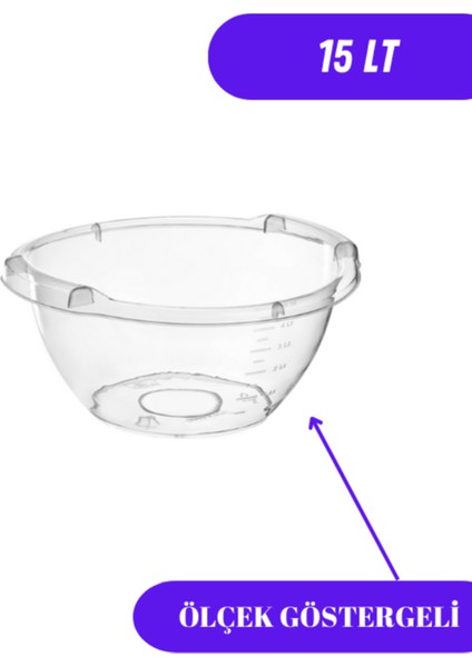 Şeffaf Badya Leğen Ölçek Göstergeli 15 Lt