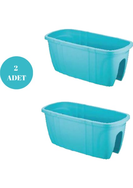 Opal Balkon Saksısı Bahçe Saksısı Büyük Boy Opal Saksı 2 Adet 29X59X25
