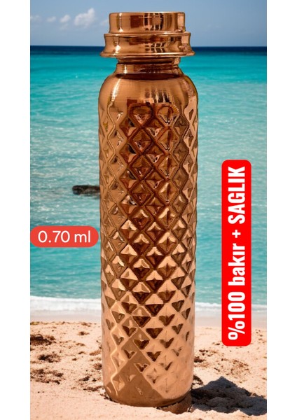 Saf Bakır Matara Elyapımı Dogal Suya Enerji Atıyor Bakır Suluk Bakır TERMOS700ML