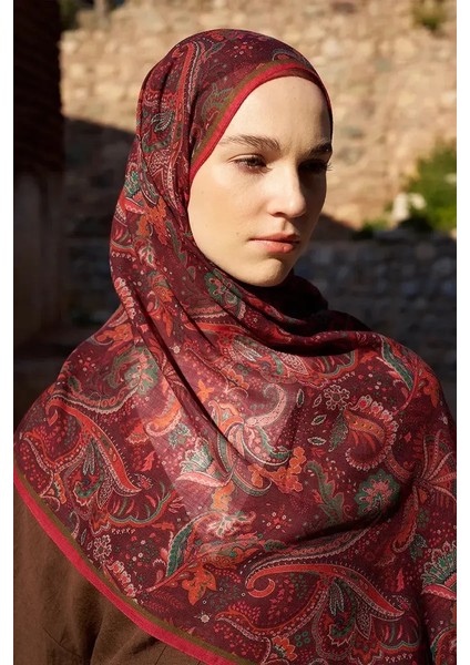 Bordo Ed Scarf Bouqet Şal fiyatları