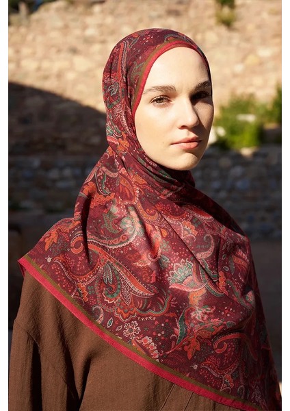 Bordo Ed Scarf Bouqet Şal modelleri
