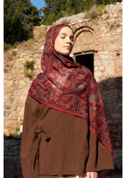 Bordo Ed Scarf Bouqet Şal fırsatları