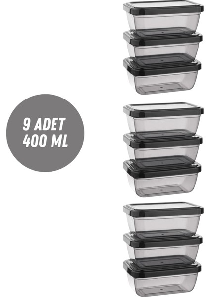 Saklama Kabı 9 Adet 400 ml Saklama Kutusu Düzenleme Depolama